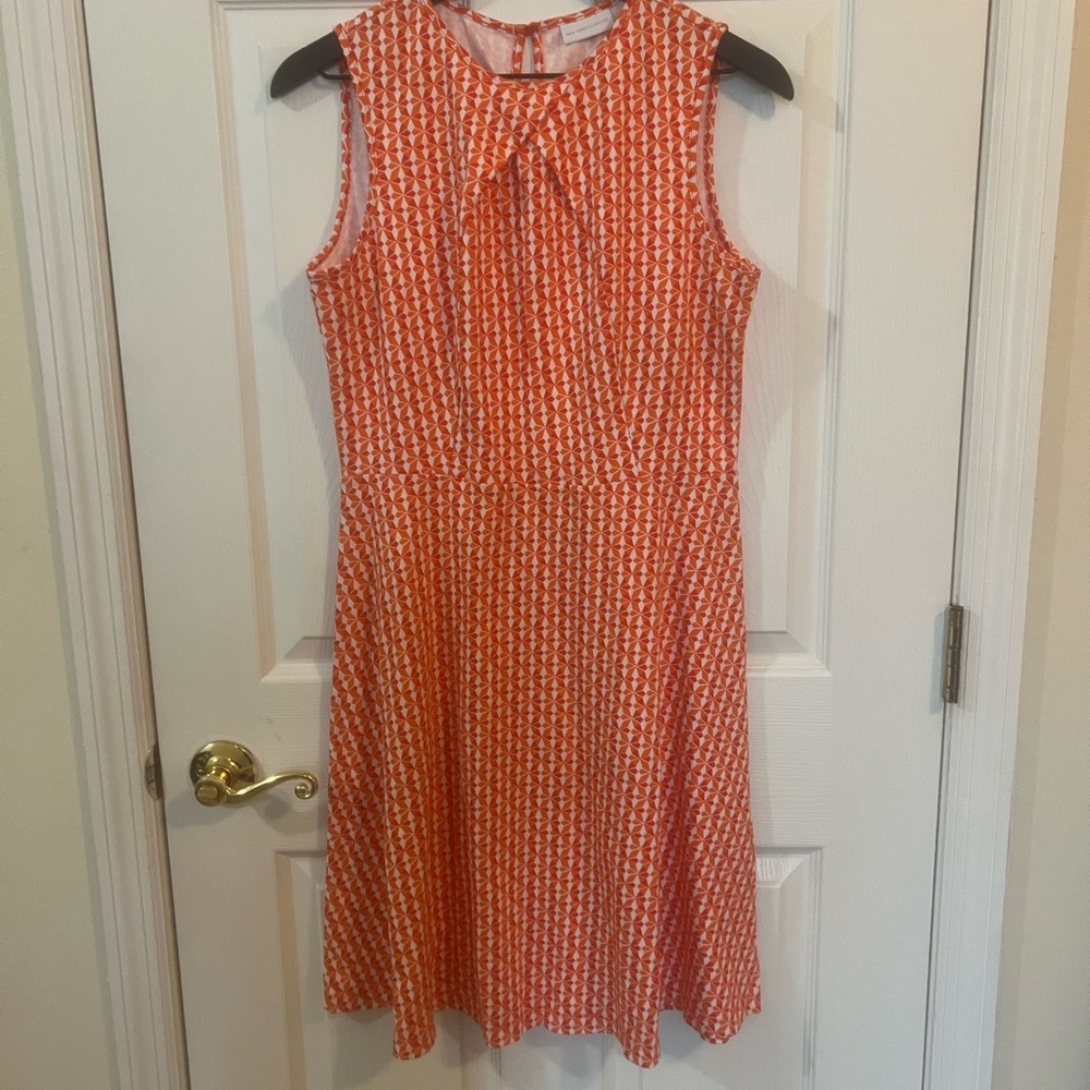 New York & Company Orange A-Line Midi Dress